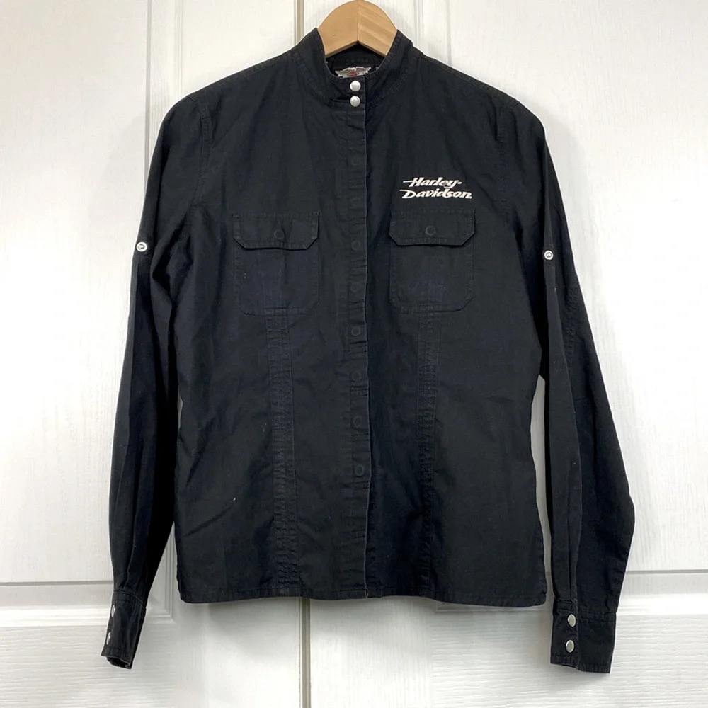 Harley Davidson Y2K Snap down long sleeve Shirt